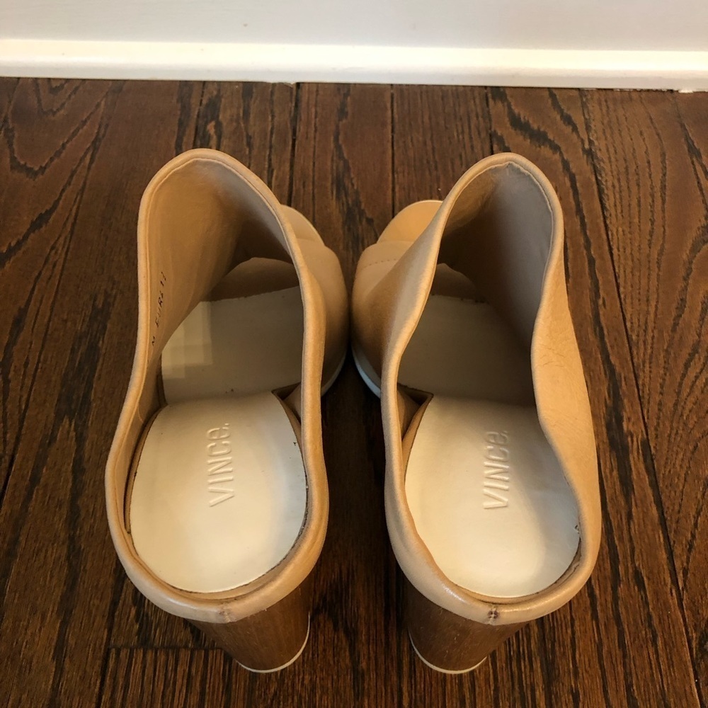 *NWOB* Vince. Women’s 10 Allison Leather Peep Toe Mule Heel in Nude - Picture 13 of 14